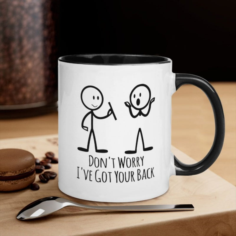 Tailorly Black Accent 11 oz Mug - 1pc of ceramic coffee cup that ive 11 ounces of humor for the office or home safe for dishwasher microwave and