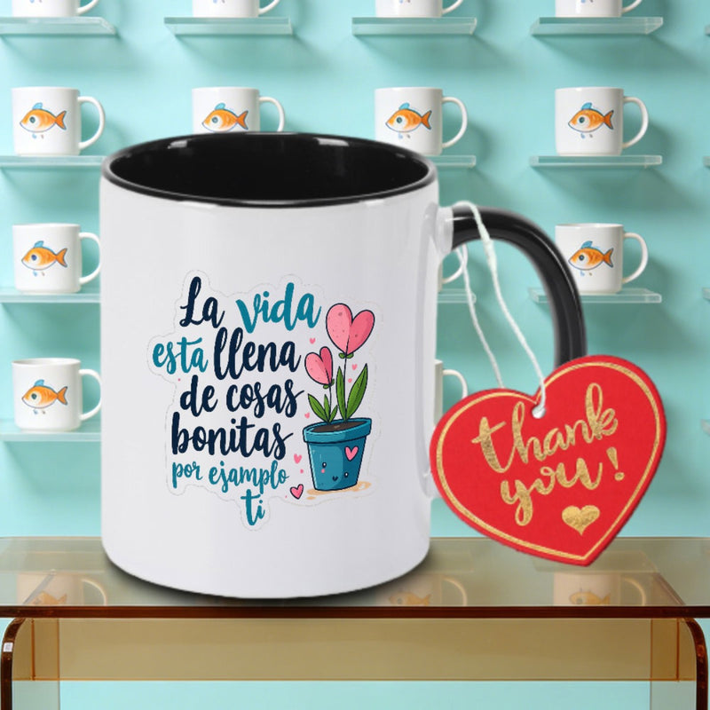 Tailorly Black Accent 11 oz Mug - Spanish logo