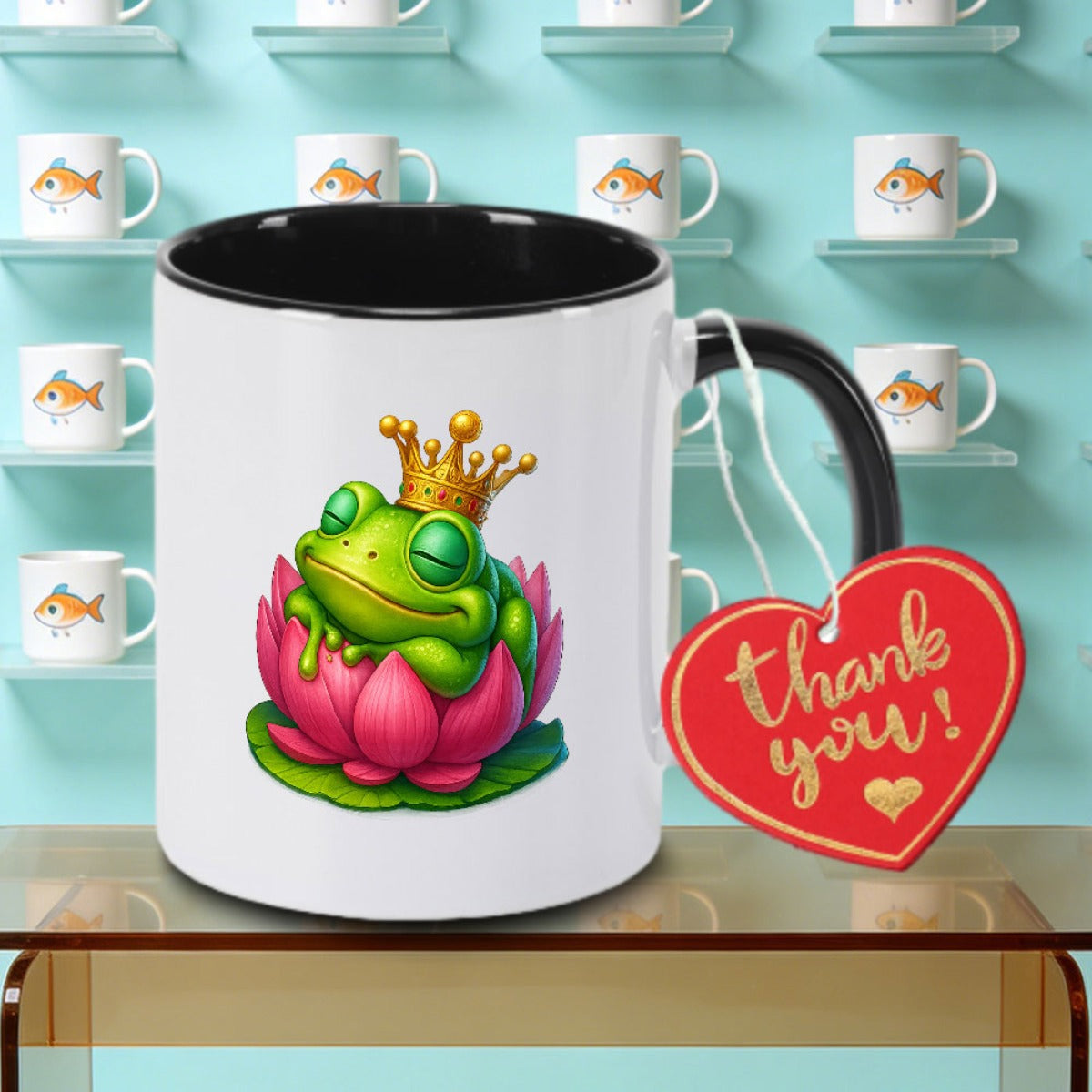 Tailorly Black Accent 11 oz Mug - A Single Sitting on a Pad Logo Ceramic Coffee Mug Tea Milk Or Water During Your . This Thoughtful Gift Is