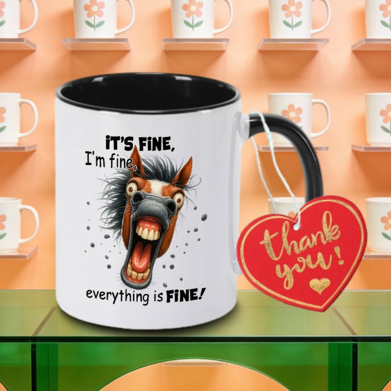 Tailorly Black Accent 11 oz Mug - its fineim fineeverything is fine logo