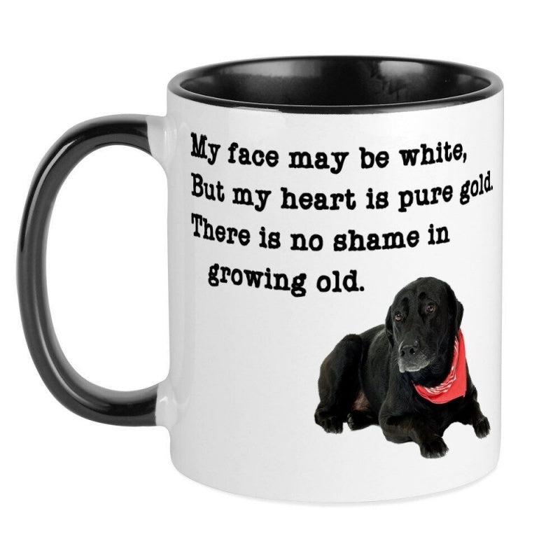 Tailorly Black Accent 11 oz Mug - dog with humorous quote