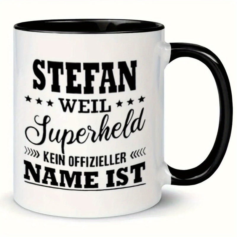 Tailorly Black Accent 11 oz Mug - superhero name