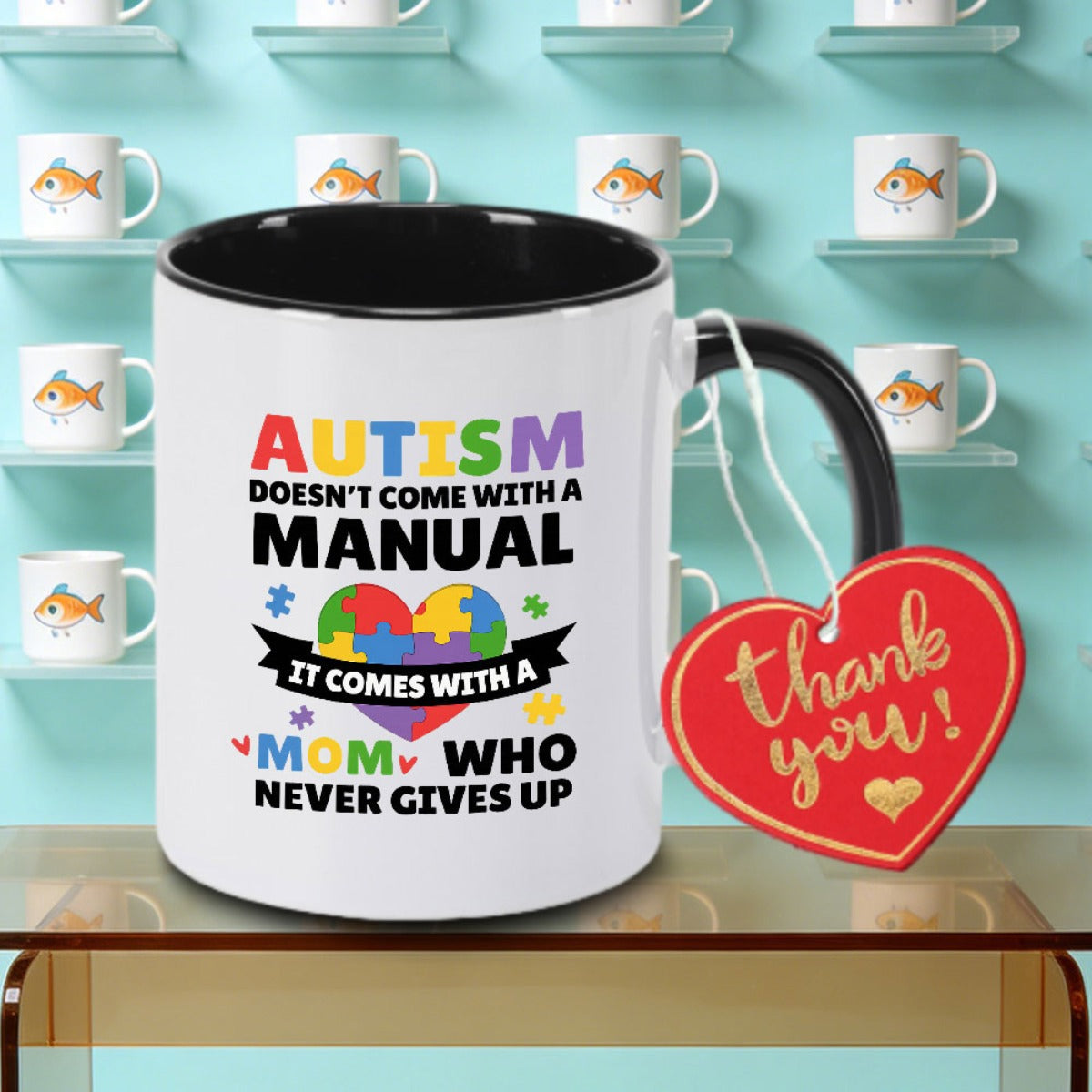 Tailorly Black Accent 11 oz Mug - A Single Piece of an Unyielding Love Puzzle