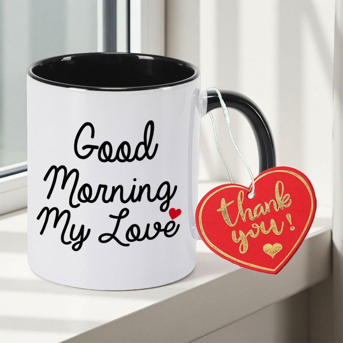 Tailorly Black Accent 11 oz Mug - 1pc Featuring a My Double-Sided Print Fully Packaged with Foam. This Travel Mug Is Suitable for Tea And Coffee
