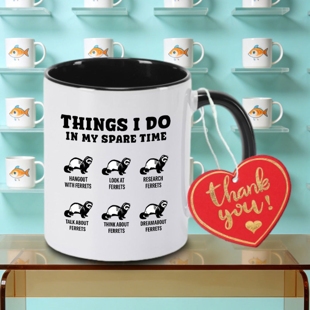 Tailorly Black Accent 11 oz Mug - FunnyWhat I My Design Logo