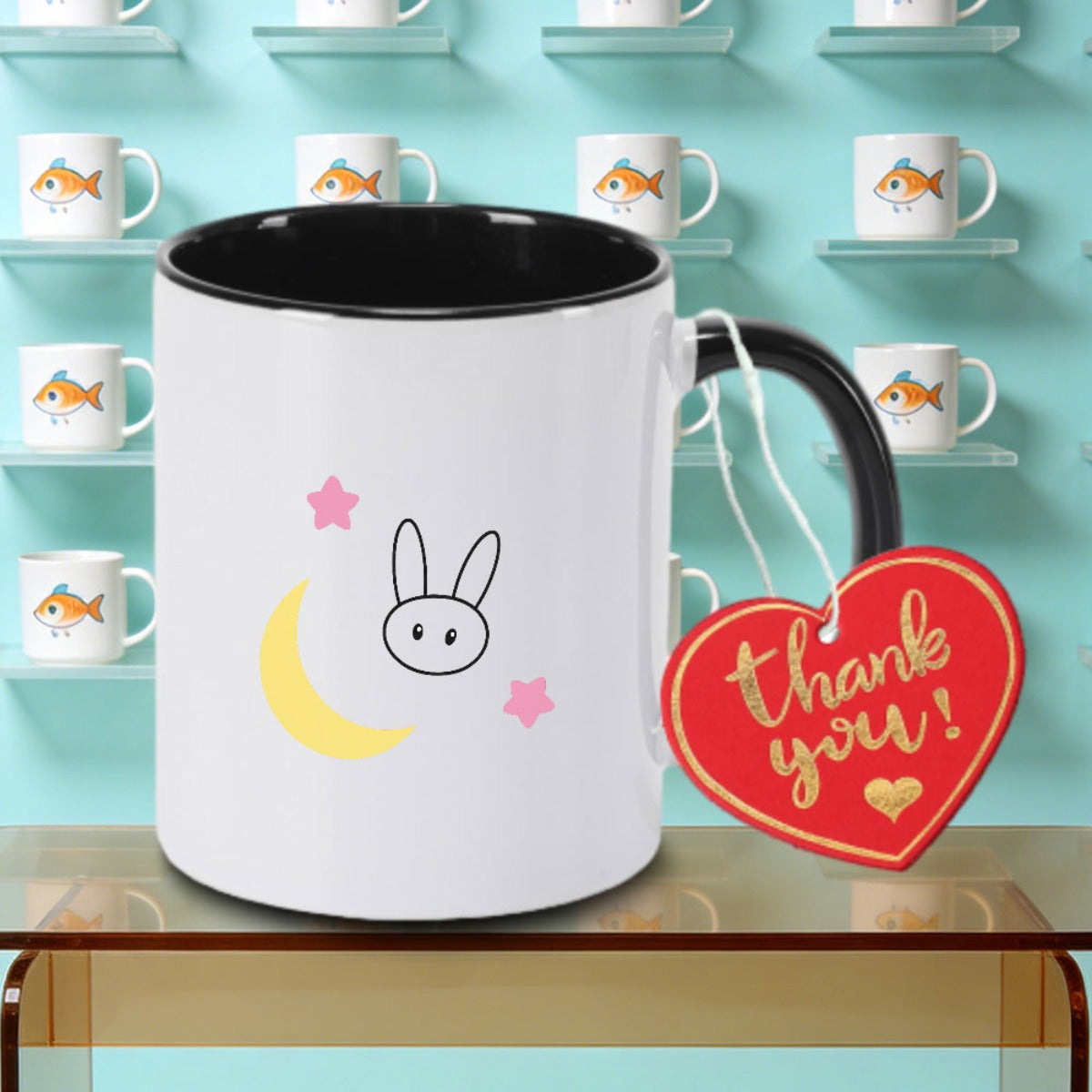Tailorly Black Accent 11 oz Mug - This Ceramic Coffee Mug Features an And Design Making It a Perfect Christmas Gift. Versatile Enough to Hold Tea