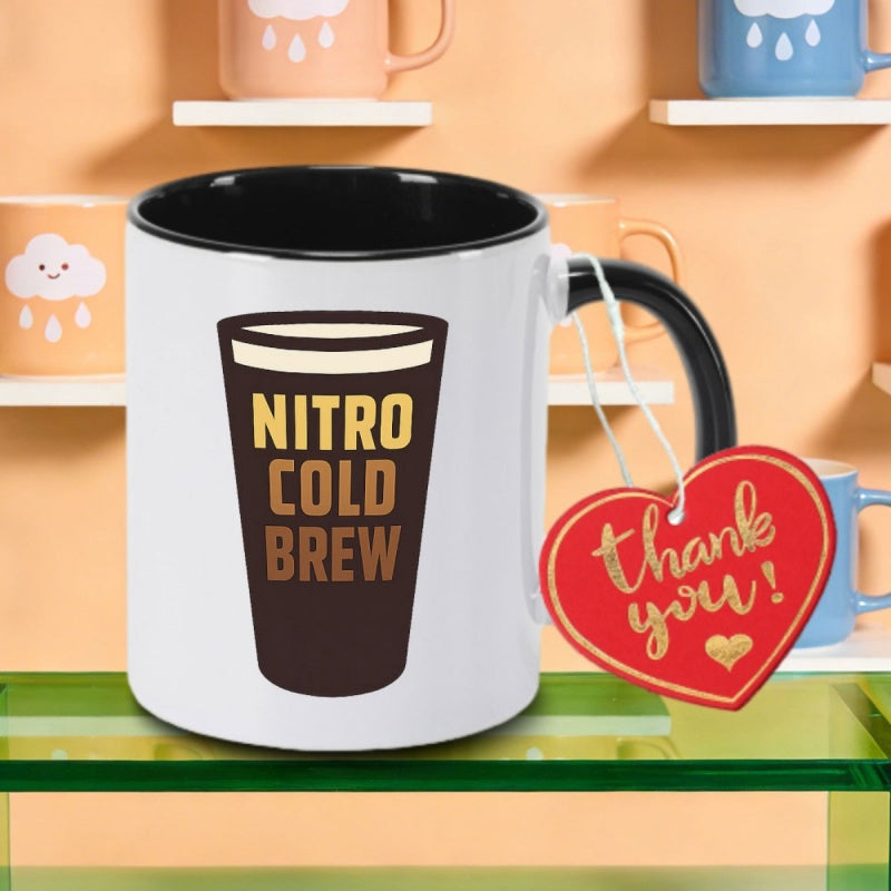 Tailorly Black Accent 11 oz Mug - cold brew coffee cup graphic