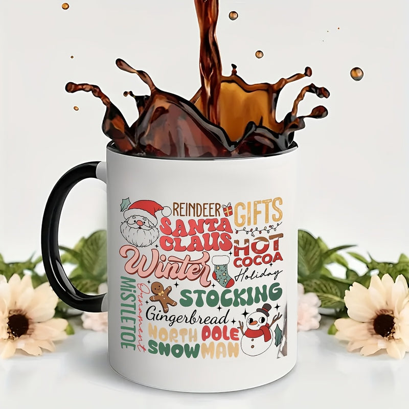 Tailorly Black Accent 11 oz Mug - 1pc creative ceramic 11oz large capacity home shop gifts festival giveaways easy to clean gift mug