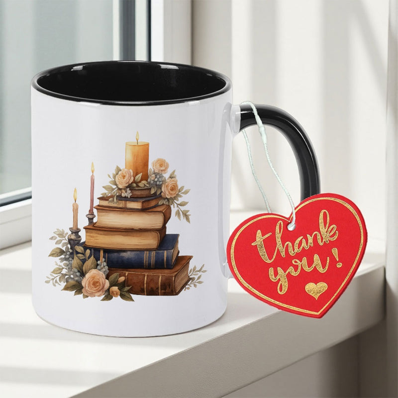 Tailorly Black Accent 11 oz Mug - A Double-Sided Ceramic Mug Featuring a And The Office Or Travel. This Insulated Coffee Mug in Full Packaging