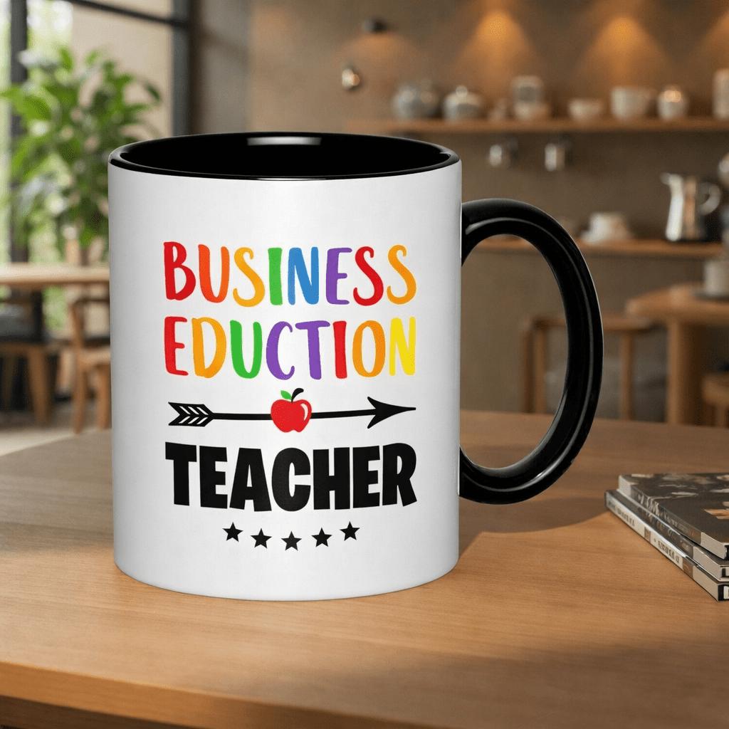 Tailorly Black Accent 11 oz Mug - rainbow arrow stars gift for educators