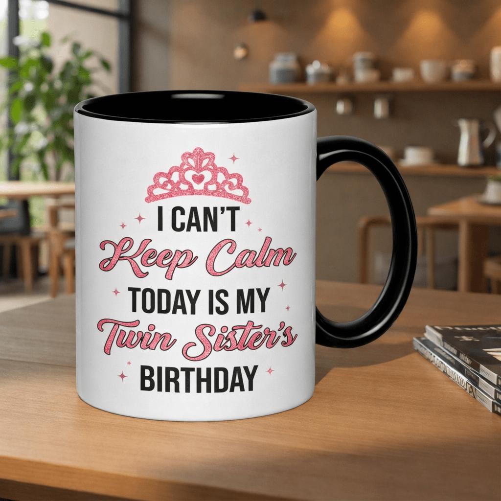 Tailorly Black Accent 11 oz Mug - i cant today is my birthday