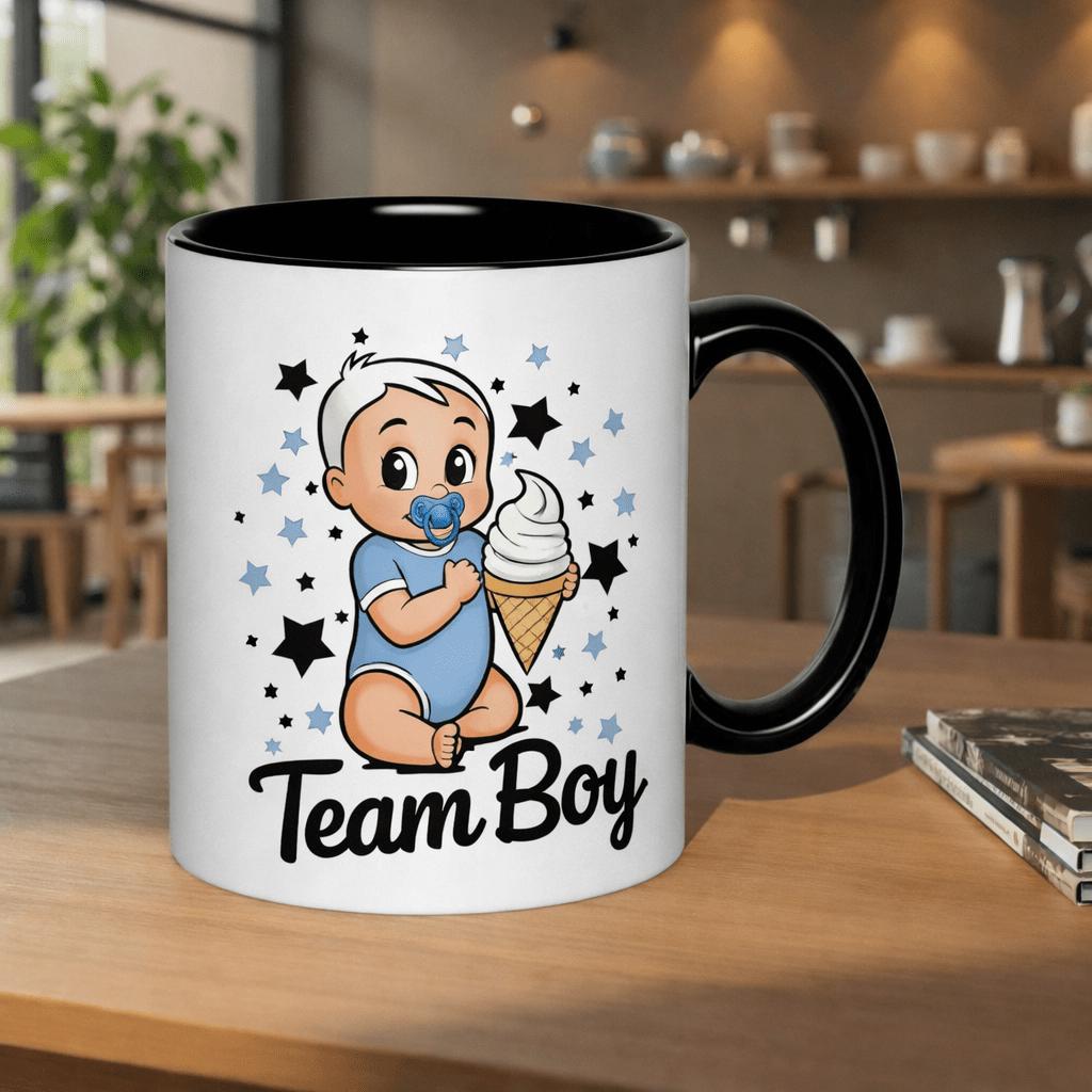 Tailorly Black Accent 11 oz Mug - cone and stars