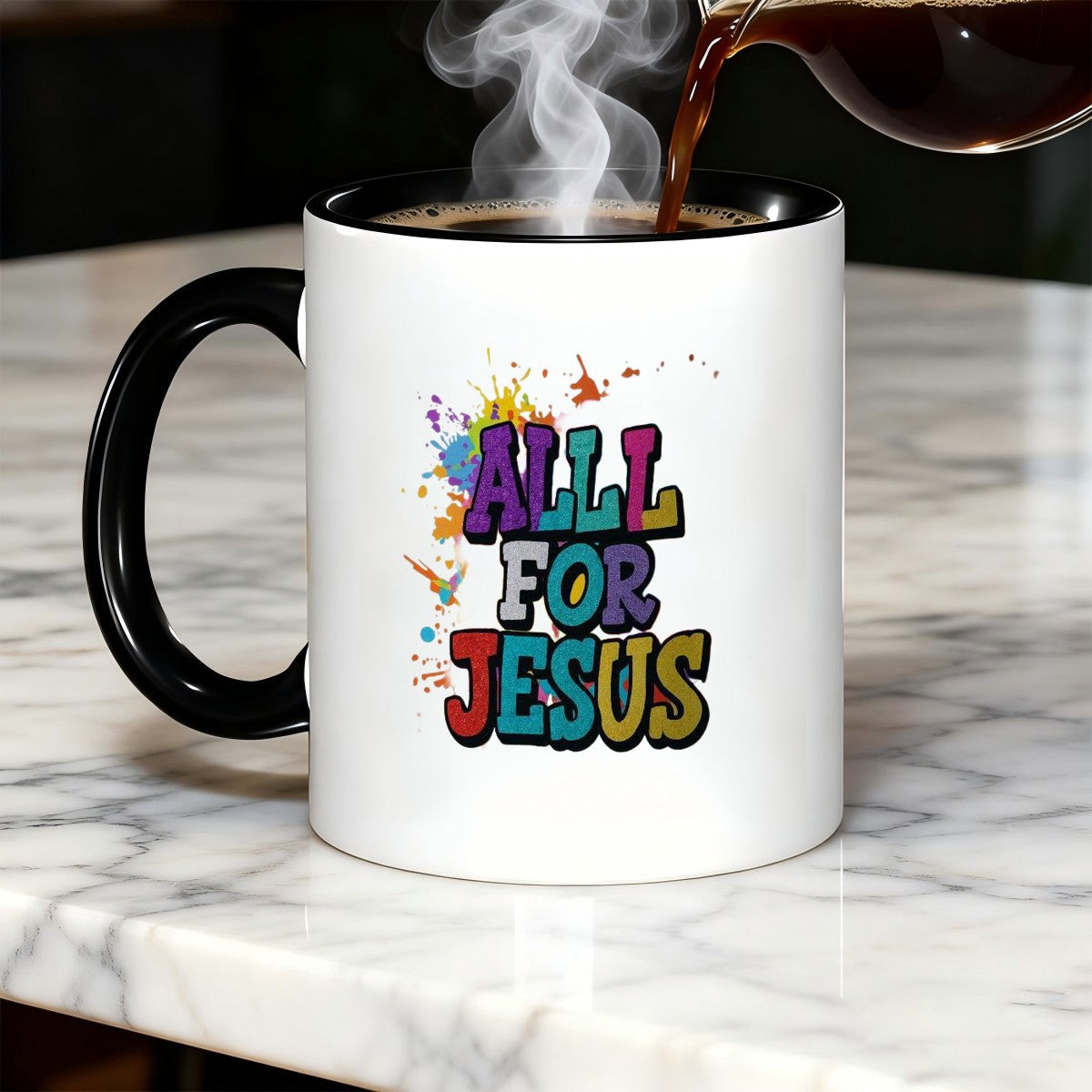 Tailorly Black Accent 11 oz Mug - colorful printed design