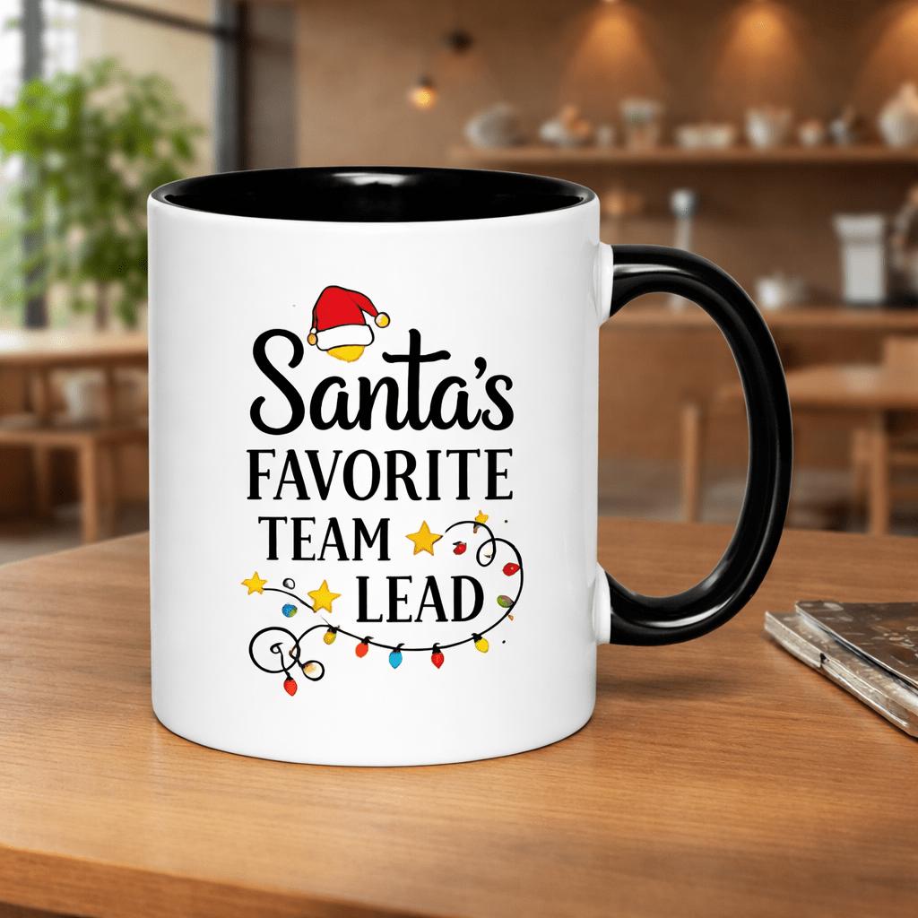 Tailorly Black Accent 11 oz Mug - christmas holiday lights