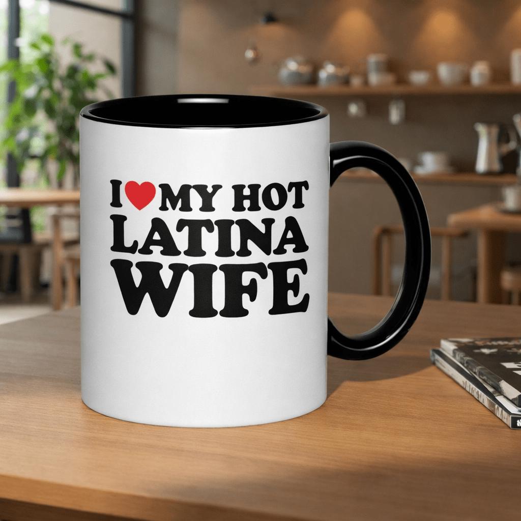 Tailorly Black Accent 11 oz Mug - i love my wife gift for husband
