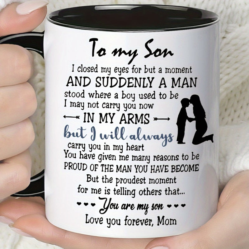 Tailorly Black Accent 11 oz Mug - to my son from mom