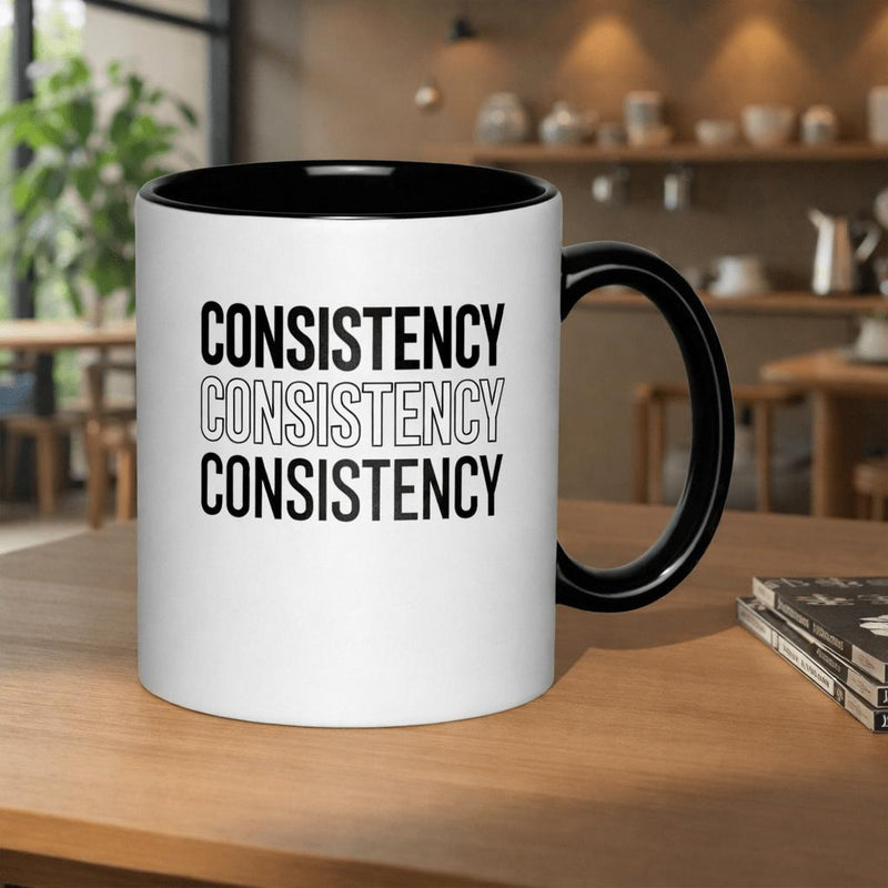 Tailorly Black Accent 11 oz Mug - growth daily text