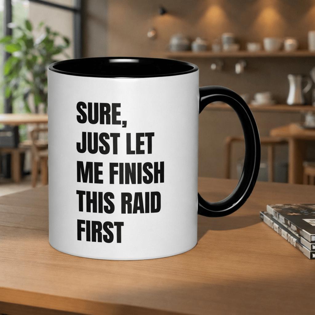 Tailorly Black Accent 11 oz Mug - just first 11oz printed ceramic mug mugs microwave safe artistic themed witches nurses outdoor picnics full
