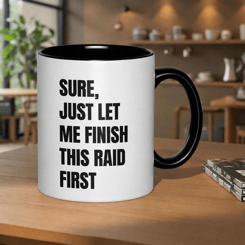 Tailorly Black Accent 11 oz Mug - just first 11oz printed ceramic mug mugs microwave safe artistic themed witches nurses outdoor picnics full