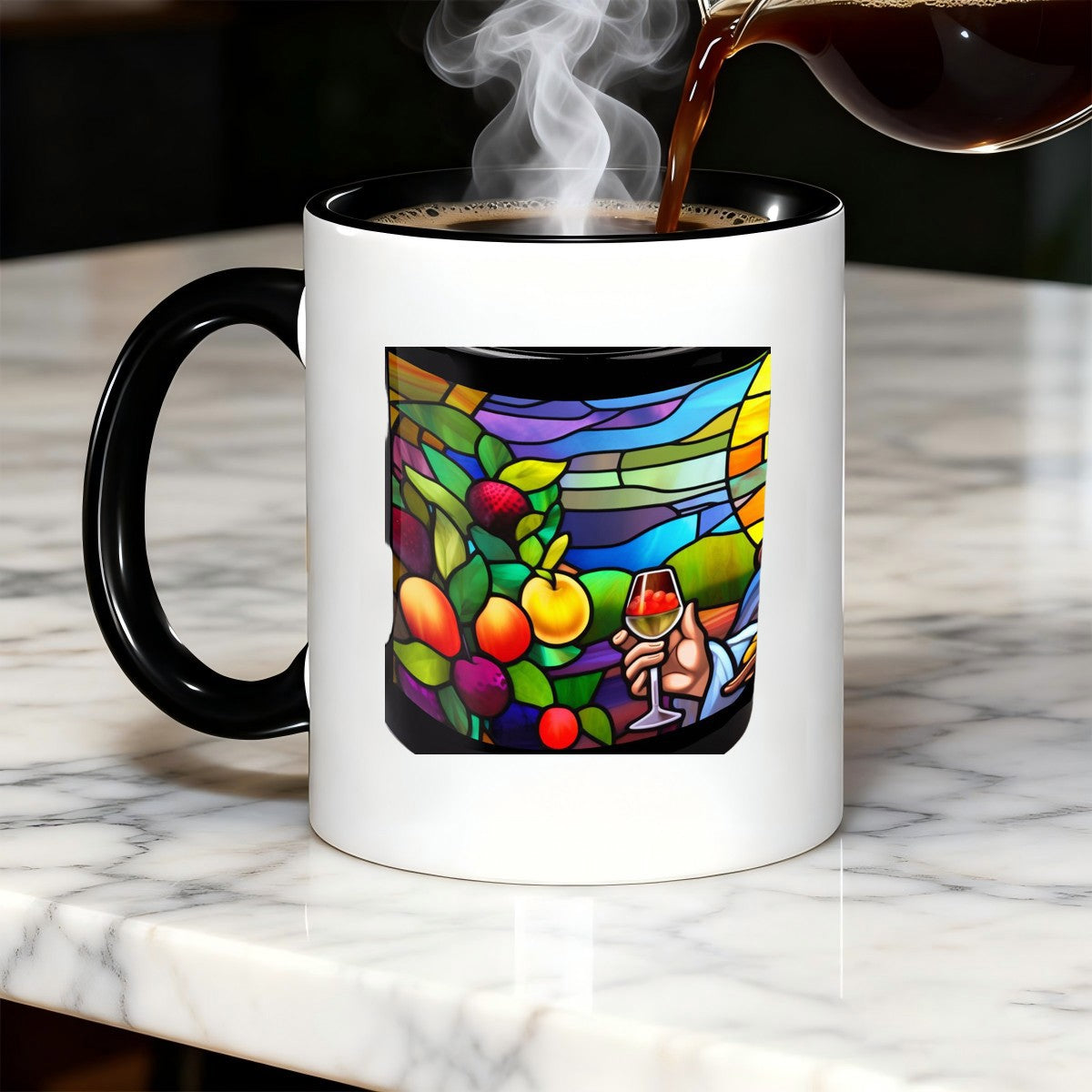 Tailorly Black Accent 11 oz Mug - wine print