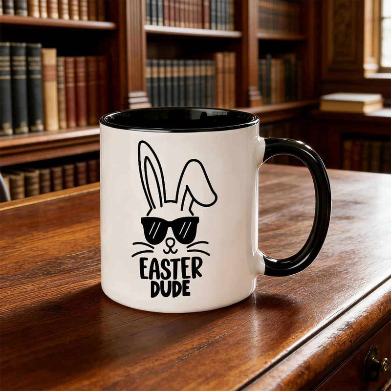 Tailorly Black Accent 11 oz Mug - 11oz themed ceramic cup versatile and reusable on the design decorative great for thanksgiving fathers day and