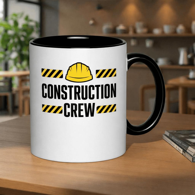 Tailorly Black Accent 11 oz Mug - hard hat gear 11oz printed ceramic mug food grade ceramic reusable microwave safe glossy print surface neighbors