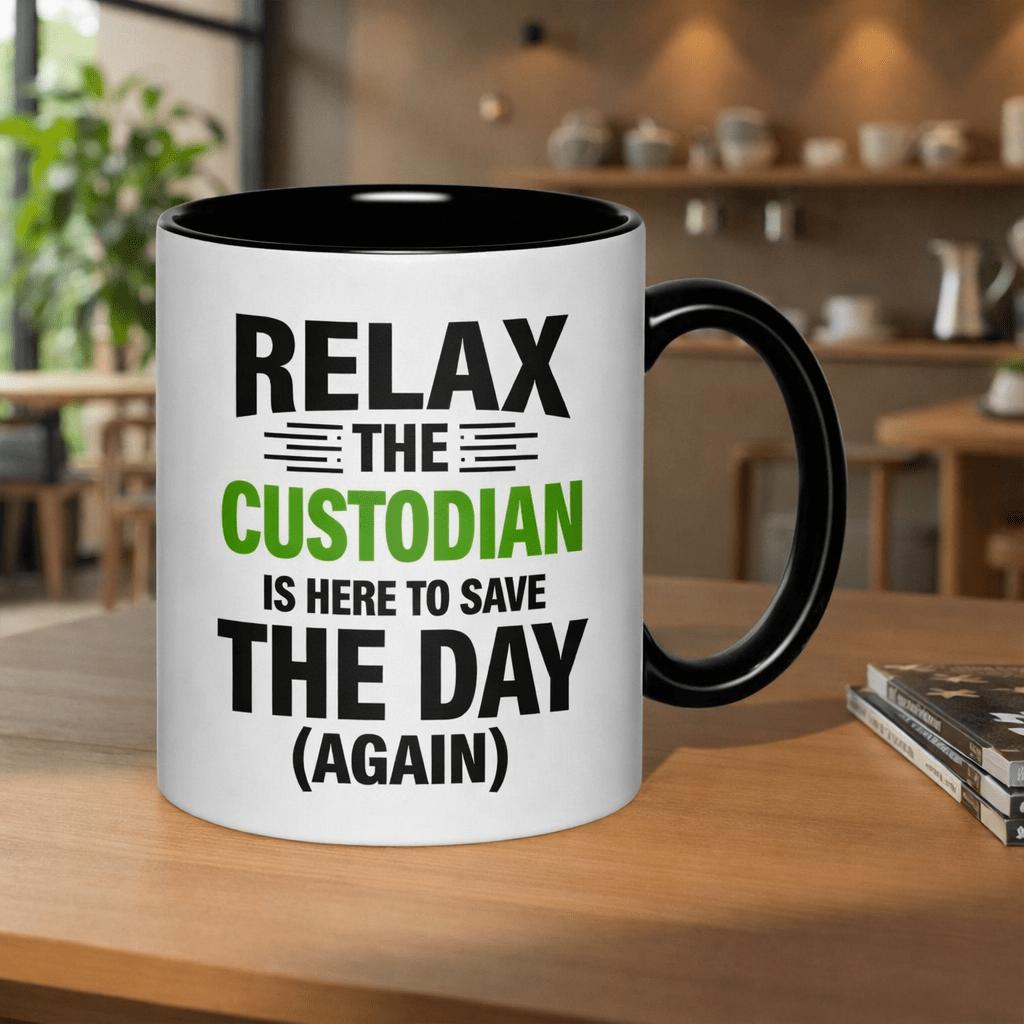 Tailorly Black Accent 11 oz Mug - relax the is here to again