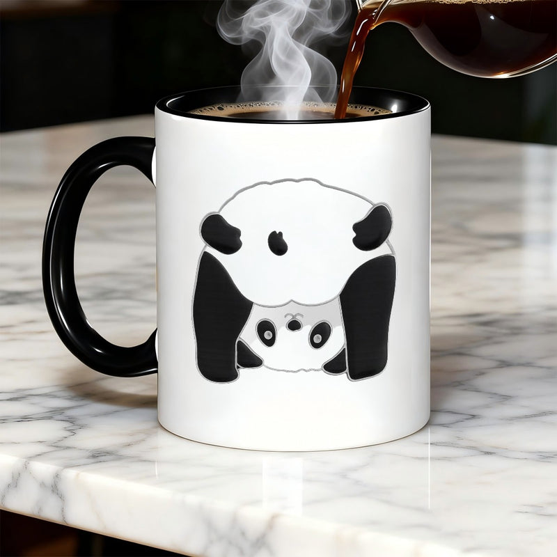Tailorly Black Accent 11 oz Mug - panda face