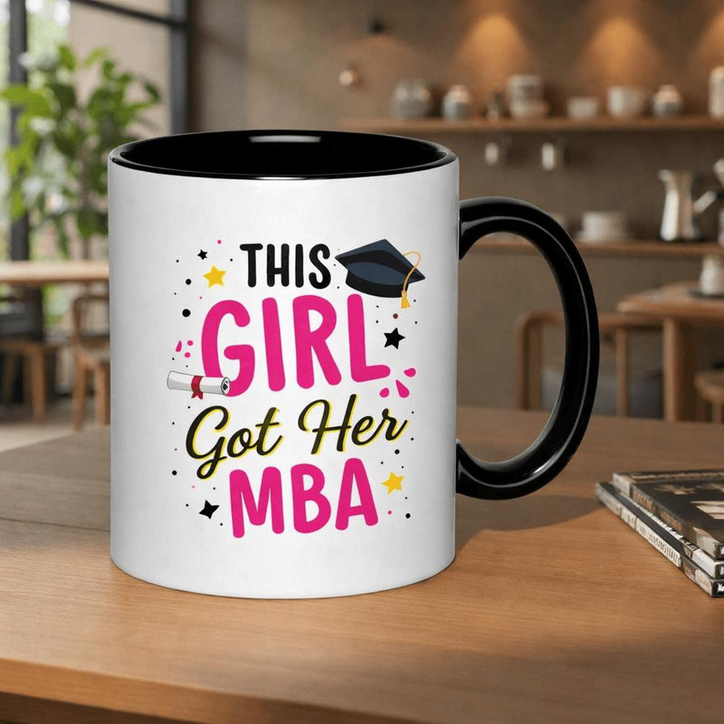 Tailorly Black Accent 11 oz Mug - this girl got her mba graduation gift