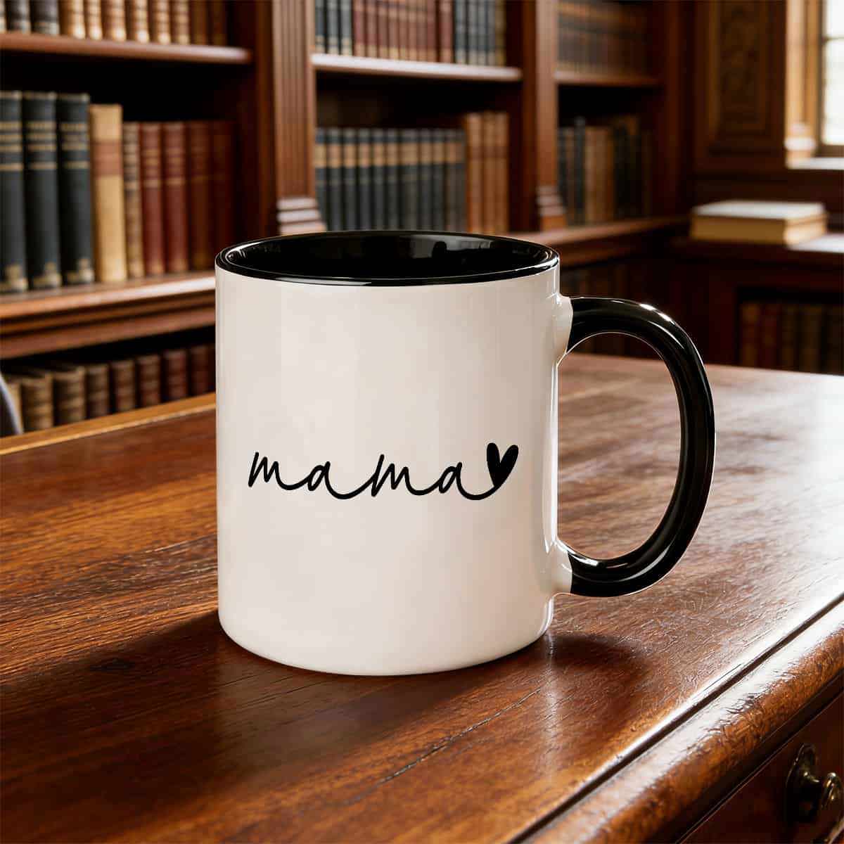 Tailorly Black Accent 11 oz Mug - mama lettering
