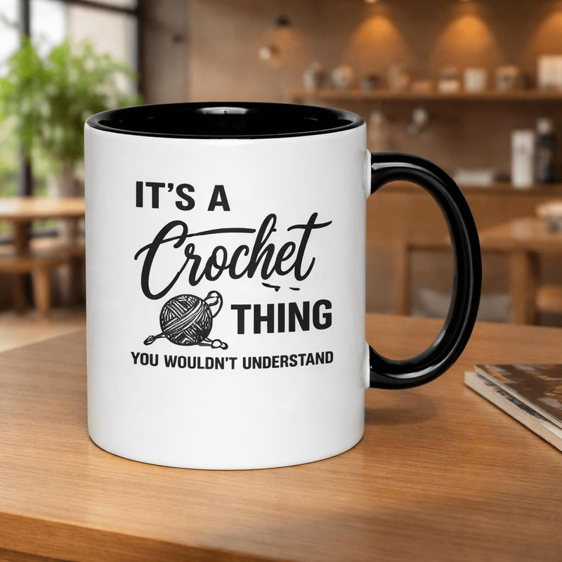 Tailorly Black Accent 11 oz Mug - its a crochet thing