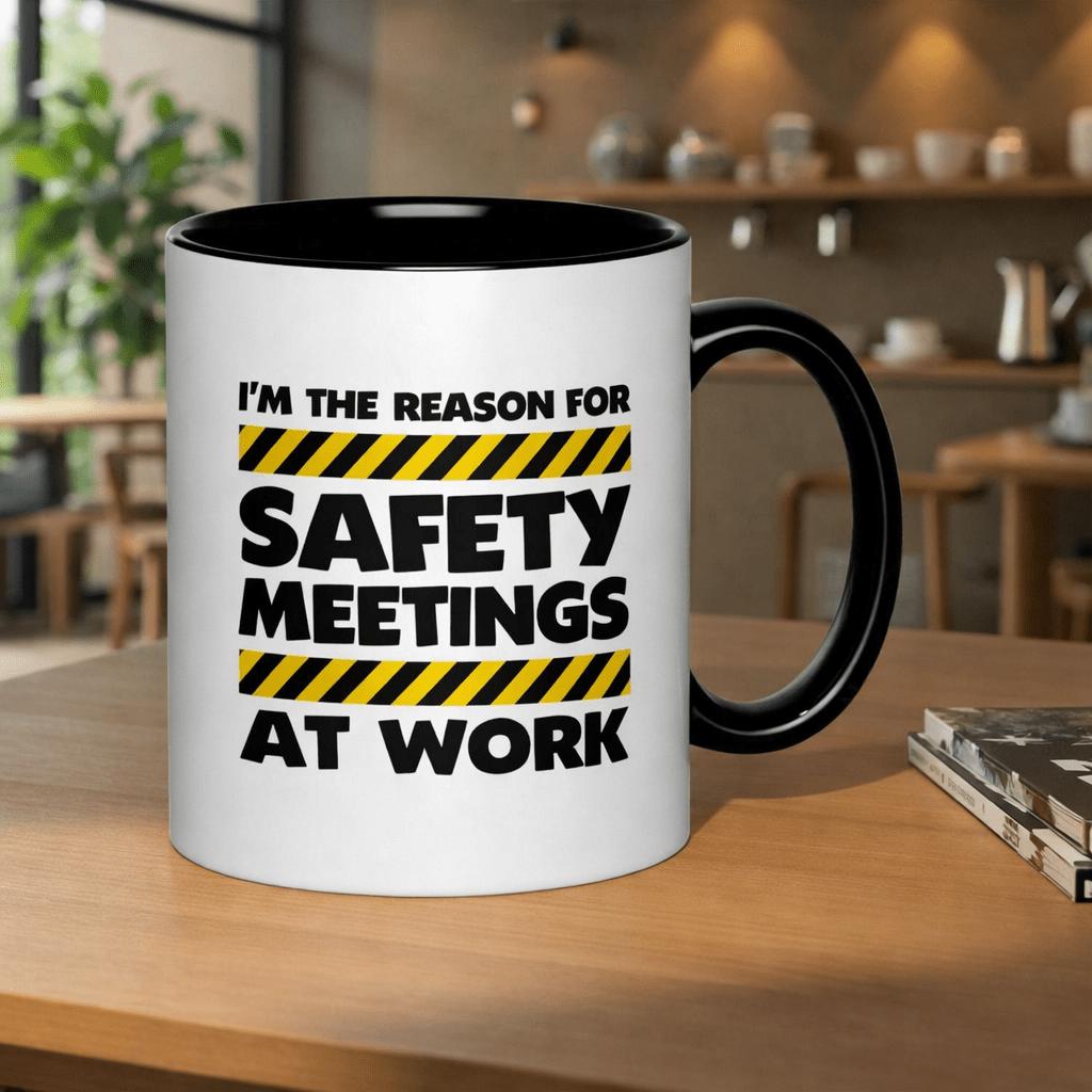 Tailorly Black Accent 11 oz Mug - im for safety meetings