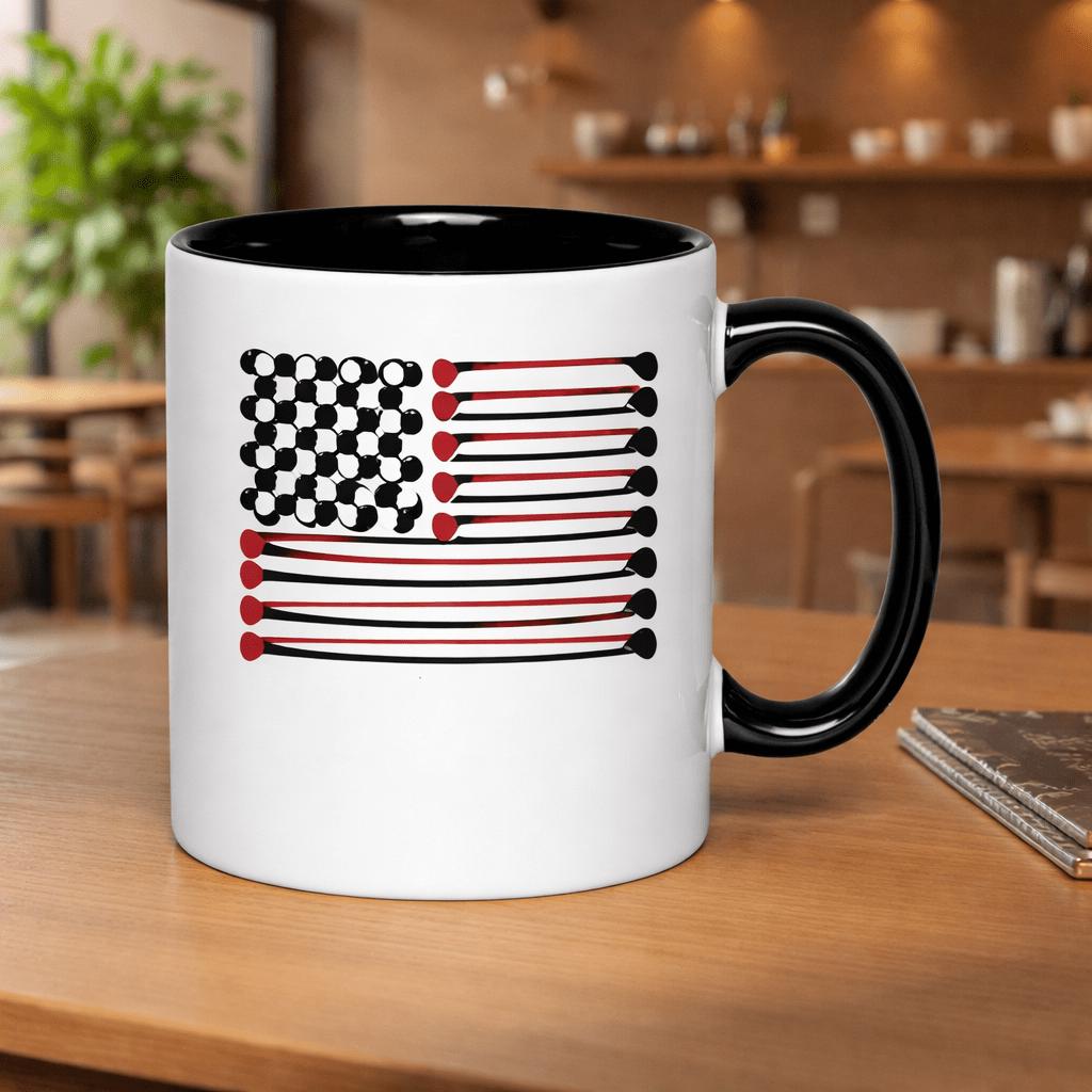 Tailorly Black Accent 11 oz Mug - matches and checkered pattern