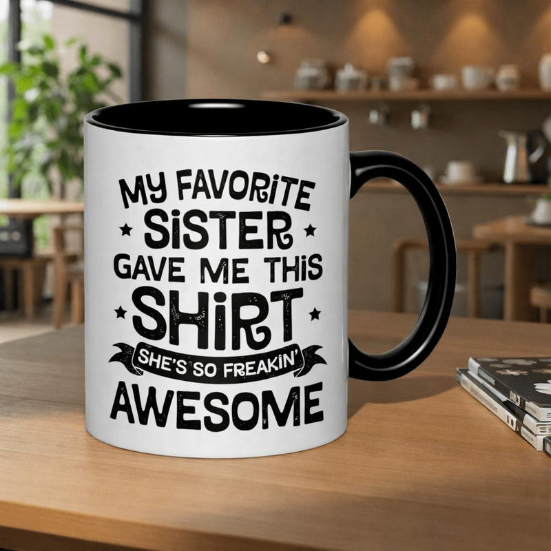 Tailorly Black Accent 11 oz Mug - "gave me this" text