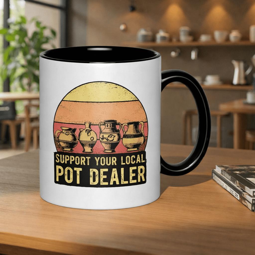 Tailorly Black Accent 11 oz Mug - sunset design