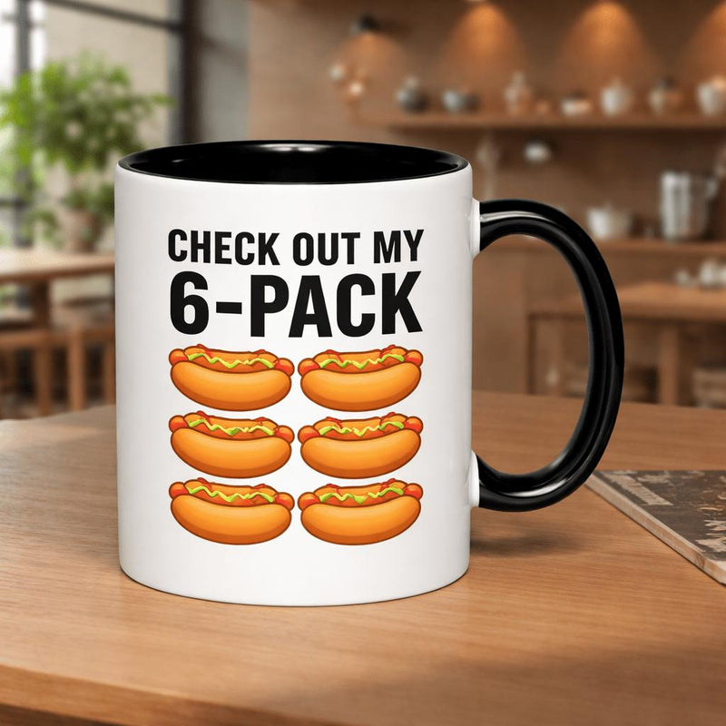 Tailorly Black Accent 11 oz Mug - at my of six a humorous gift for food enthusiasts this 11oz ceramic mug features printed art is safe for the