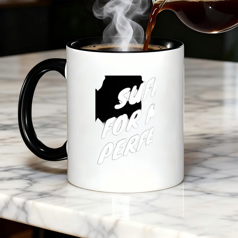 Tailorly Black Accent 11 oz Mug - funny surfing art