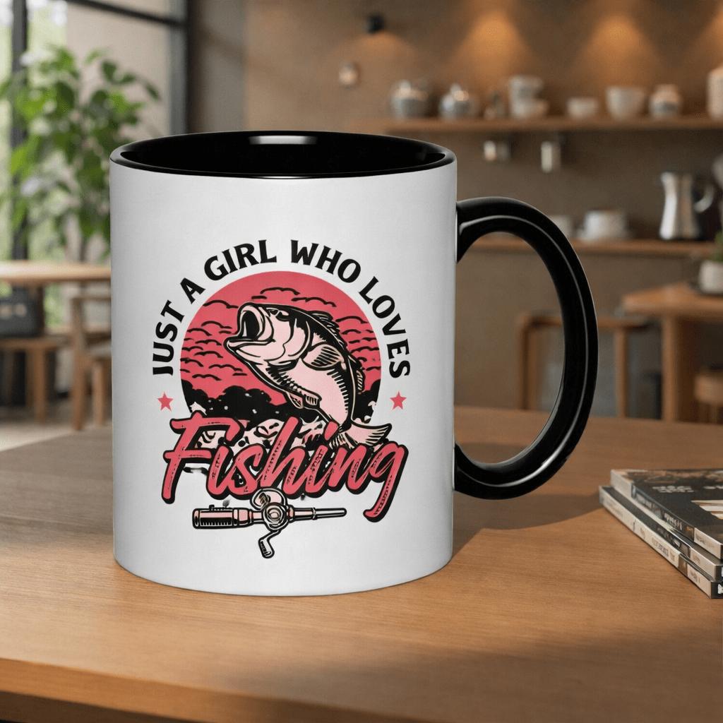 Tailorly Black Accent 11 oz Mug - an 11oz ceramic mug featuring for fishing enthusiasts made from high quality food grade ceramic this durable