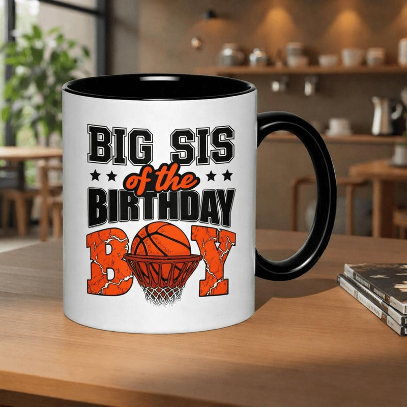 Tailorly Black Accent 11 oz Mug - birthday boy basketball fan