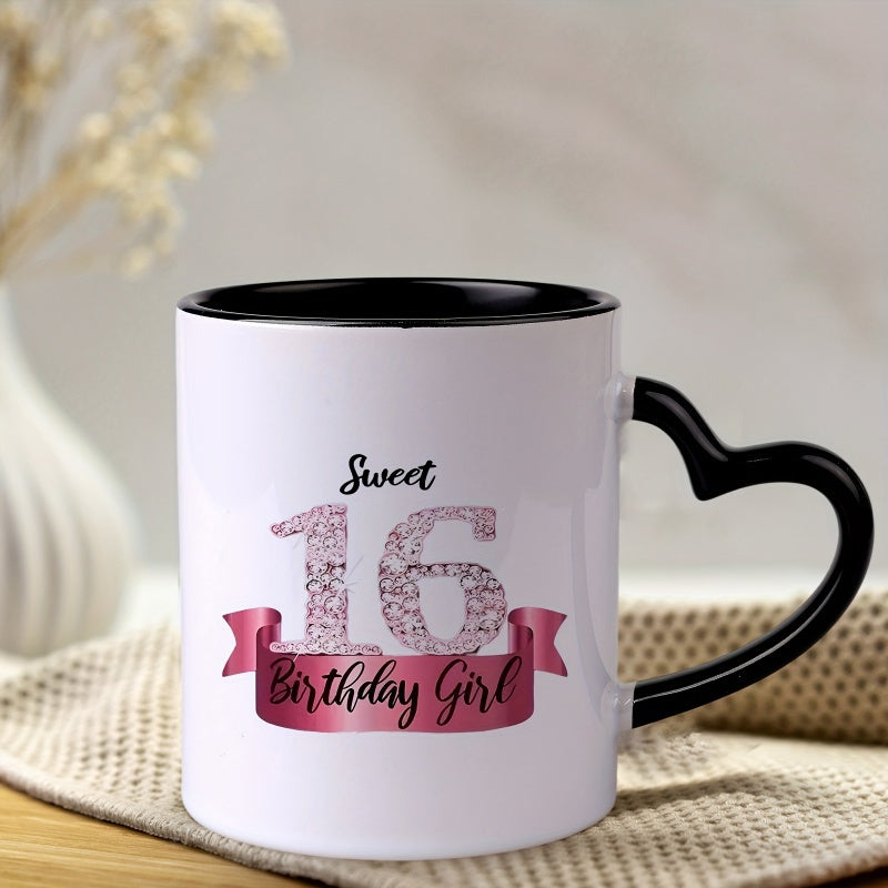 Tailorly Black Accent 11 oz Mug - glitter number and pattern