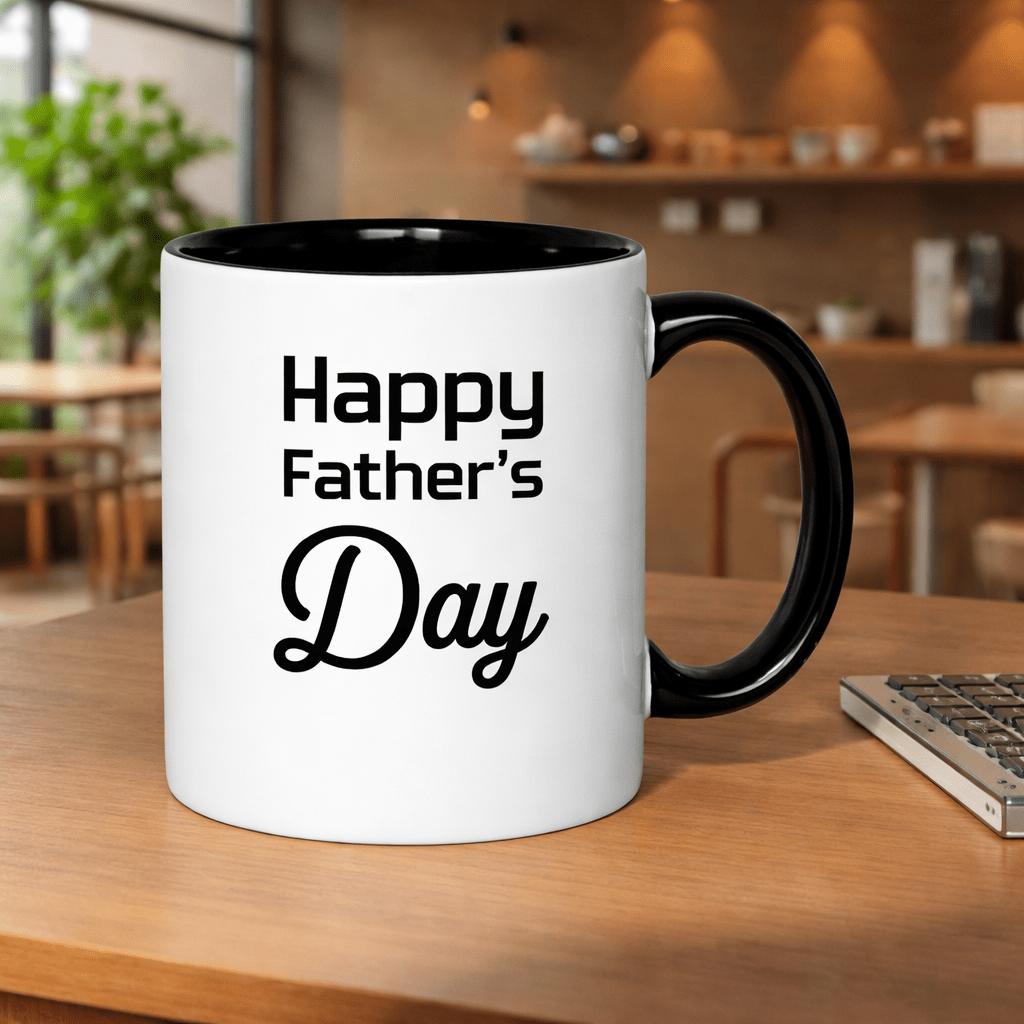 Tailorly Black Accent 11 oz Mug - happy fathers day celebration gift for dad