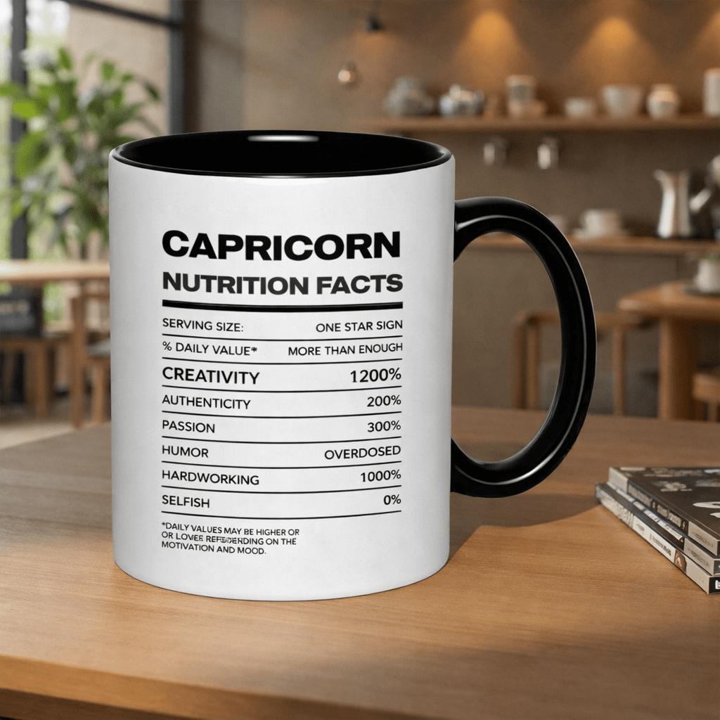 Tailorly Black Accent 11 oz Mug - capricorn nutrition facts serving enough passion humor 11oz printed ceramic mug premium ceramic mug drinkware