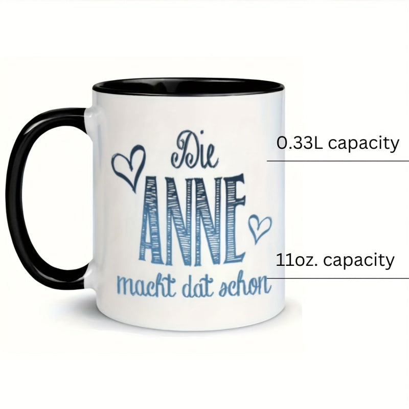 Tailorly Black Accent 11 oz Mug - humorous heart themed