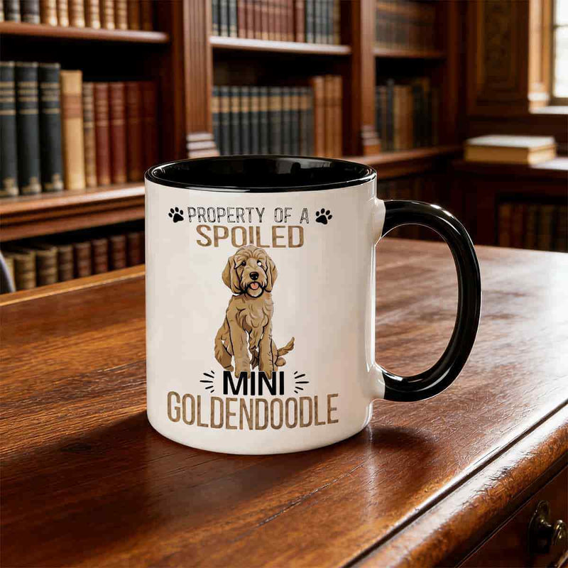 Tailorly Black Accent 11 oz Mug - mini goldendoodle