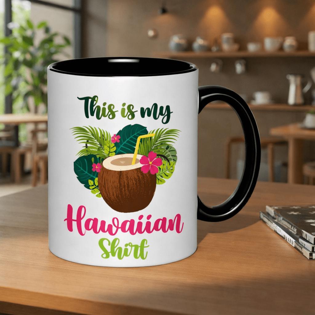 Tailorly Black Accent 11 oz Mug - coconut drink tropical