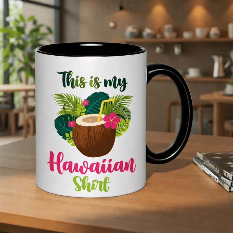 Tailorly Black Accent 11 oz Mug - coconut drink tropical