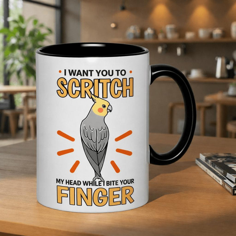 Tailorly Black Accent 11 oz Mug - i would to head as i on your finger
