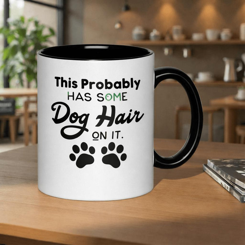 Tailorly Black Accent 11 oz Mug - this has some dog hair on it 11oz printed ceramic mug coffee mugs design ceramic coffee cup dishwasher safe