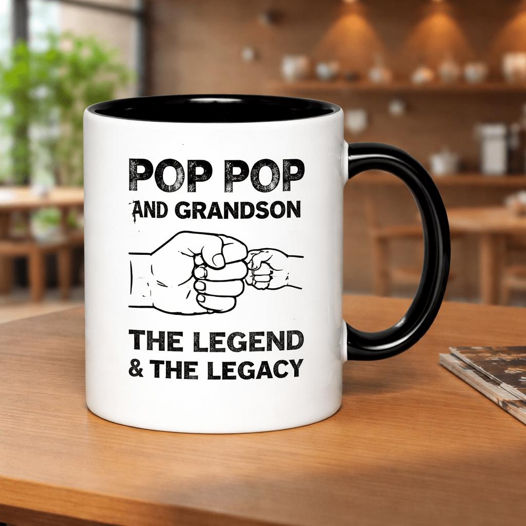 Tailorly Black Accent 11 oz Mug - and grandson the legend bump themed men e_8d44003fc55d4fa39c55d597b4a0ae39