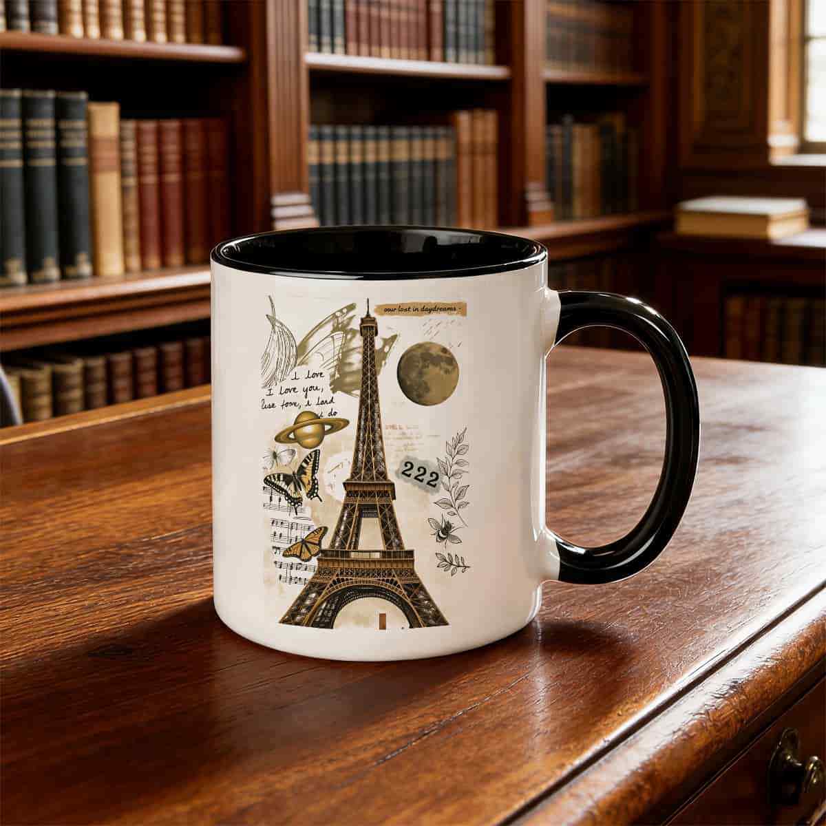 Tailorly Black Accent 11 oz Mug - moon